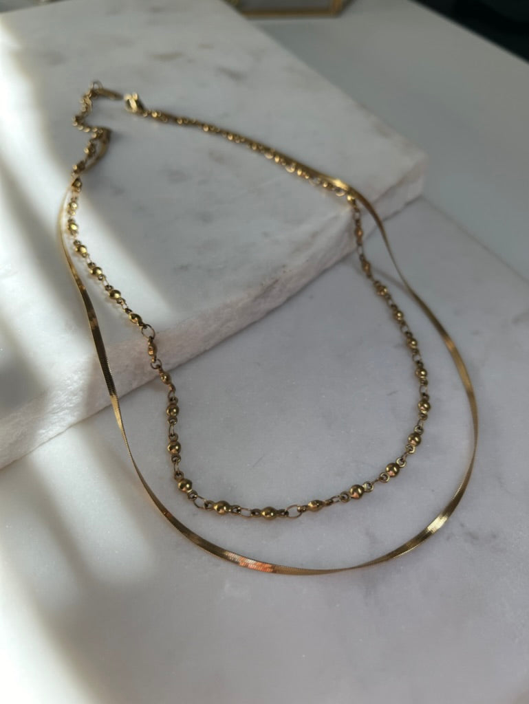 BLAKE | Satellite & Herringbone Chain Necklace