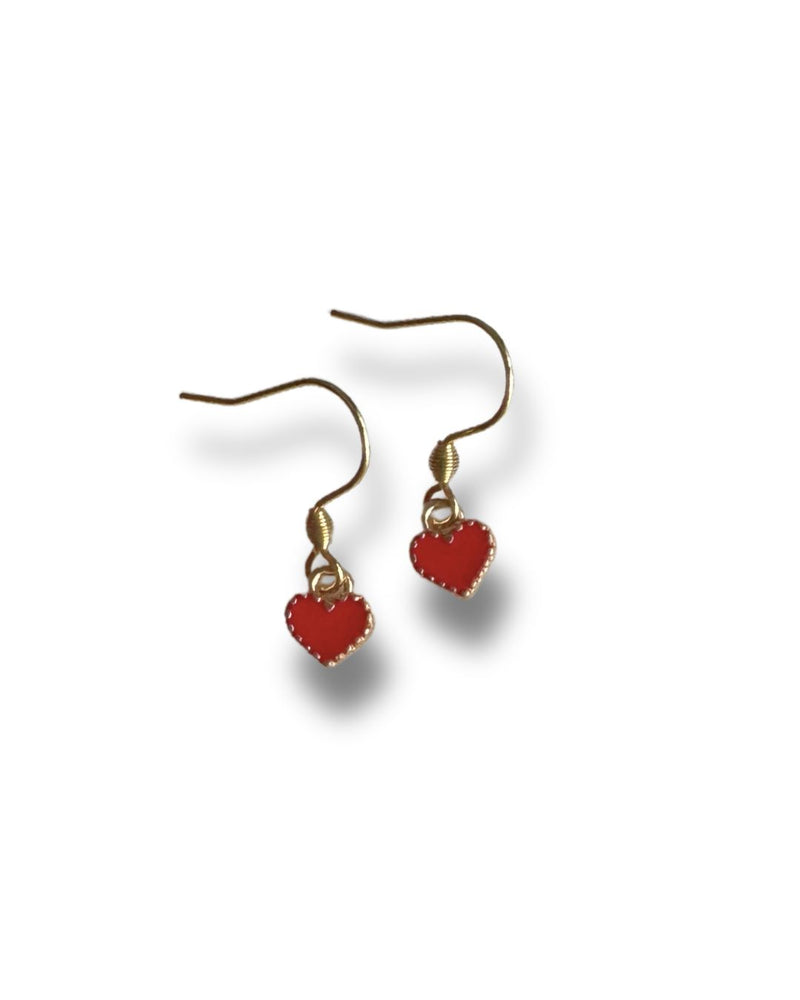 ABBIE | Mini Enamel Heart Dangle Earrings