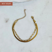 STELLA Bracelet | Paperclip & Herringbone Bracelet