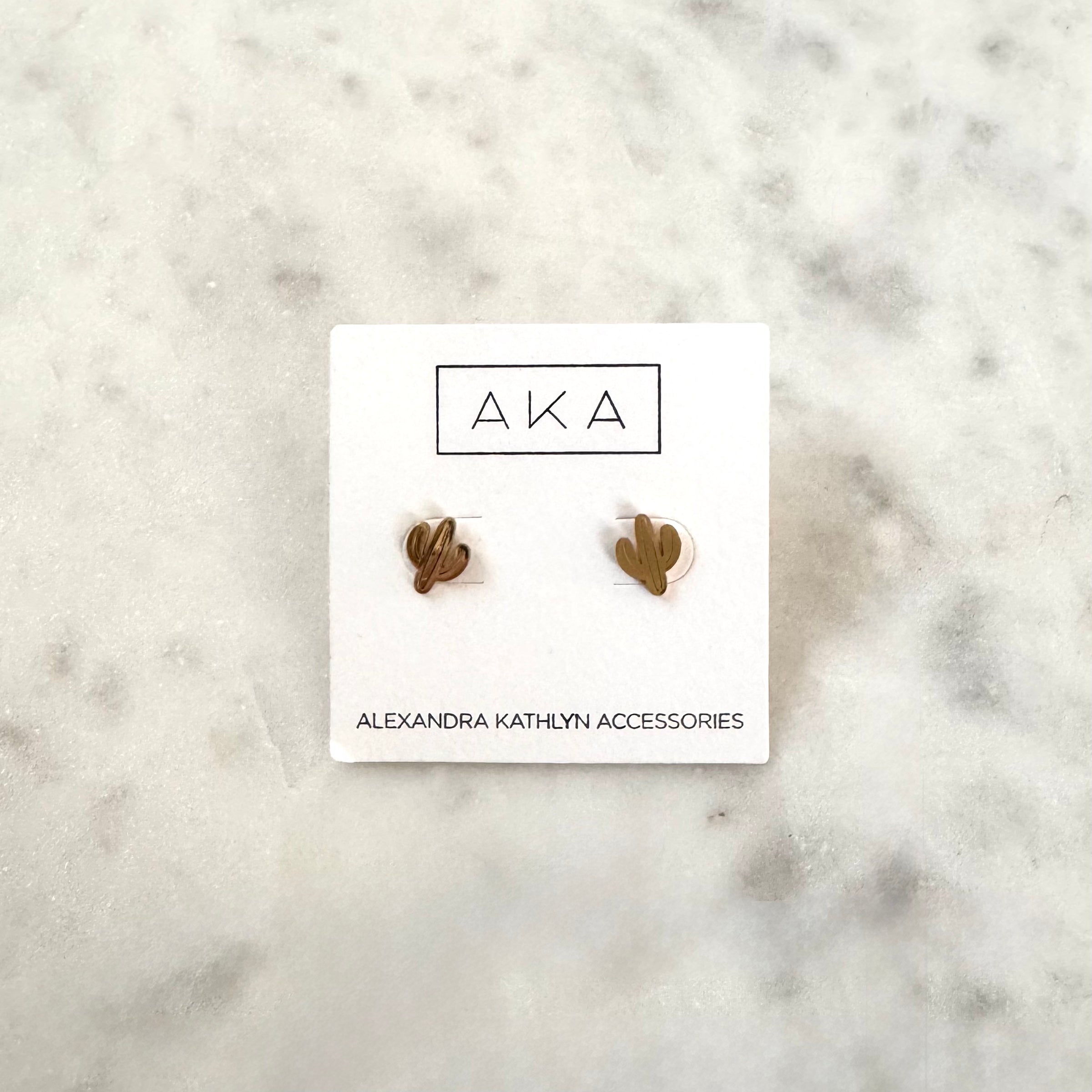 GOLD CACTUS STUDS [last chance]