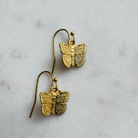 Gold Butterfly Dangle Earrings