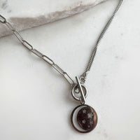 Moon & Stars Toggle Necklace - Silver