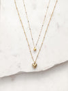 Gold Fancy Puff Heart Necklace