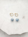 Gemstone Heart Hoop Earrings - 2 in 1 Hoops | Blue Jade