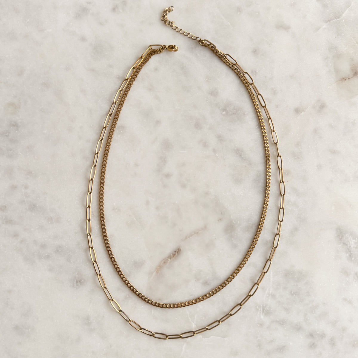 EMMY | Fine Curb & Paperclip Layering Necklace