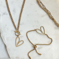 ZURI | GOLD HEART TOGGLE NECKLACE