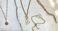 ARI | Gold Sunflower Paperclip Chain Necklace