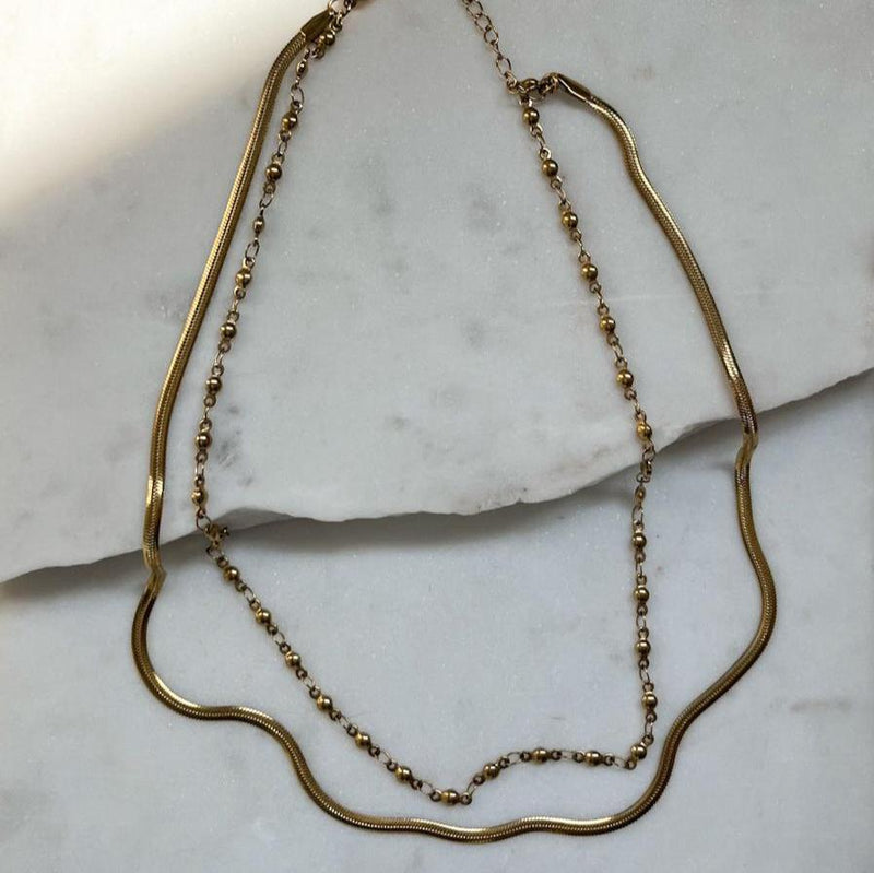 BLAKE | Satellite & Herringbone Chain Necklace