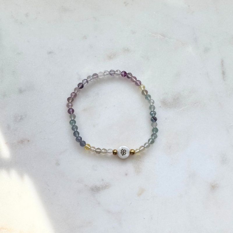 Four Leaf Clover Bracelet | Fluorite