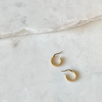 ARDEN | Waterproof Textured Gold Hoops