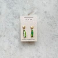 SYLVIE | Shell Leaf Dangle Earrings [COLOURFUL]