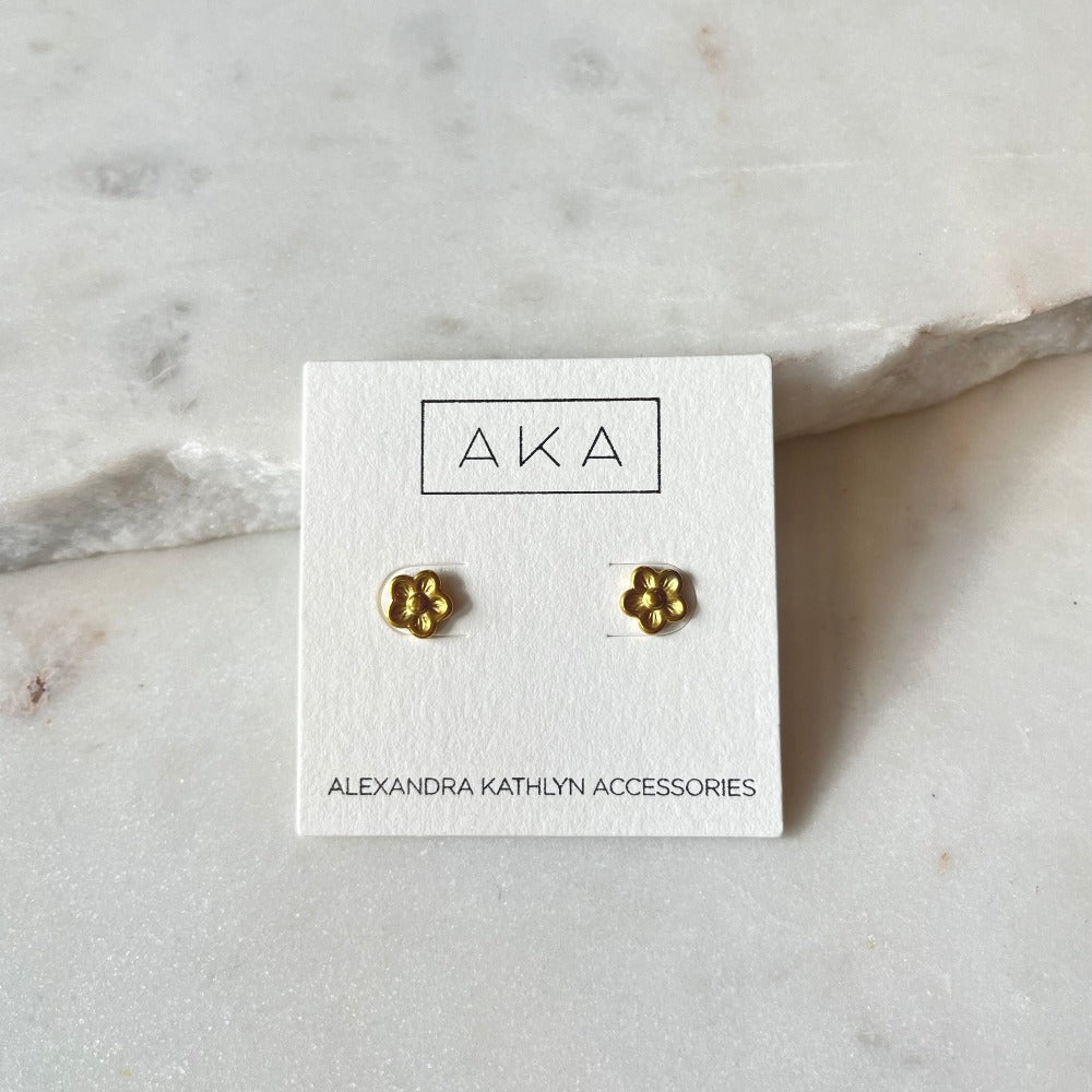 HADDIE | Gold Flower Stud Earrings