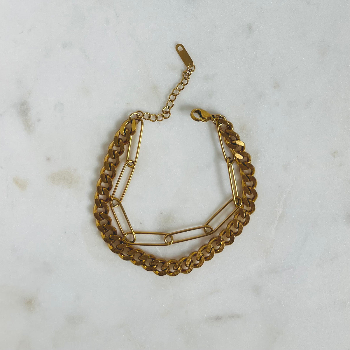 EMMY | Curb & Paperclip Multi-Chain Bracelet