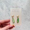 SYLVIE | Shell Leaf Dangle Earrings [COLOURFUL]