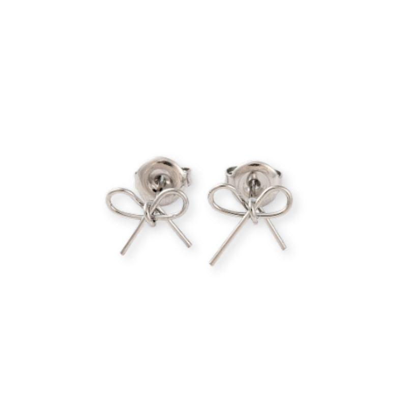 SILVER Bow Mini Stud Earrings