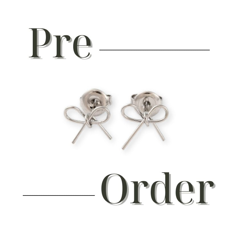 SILVER Bow Mini Stud Earrings