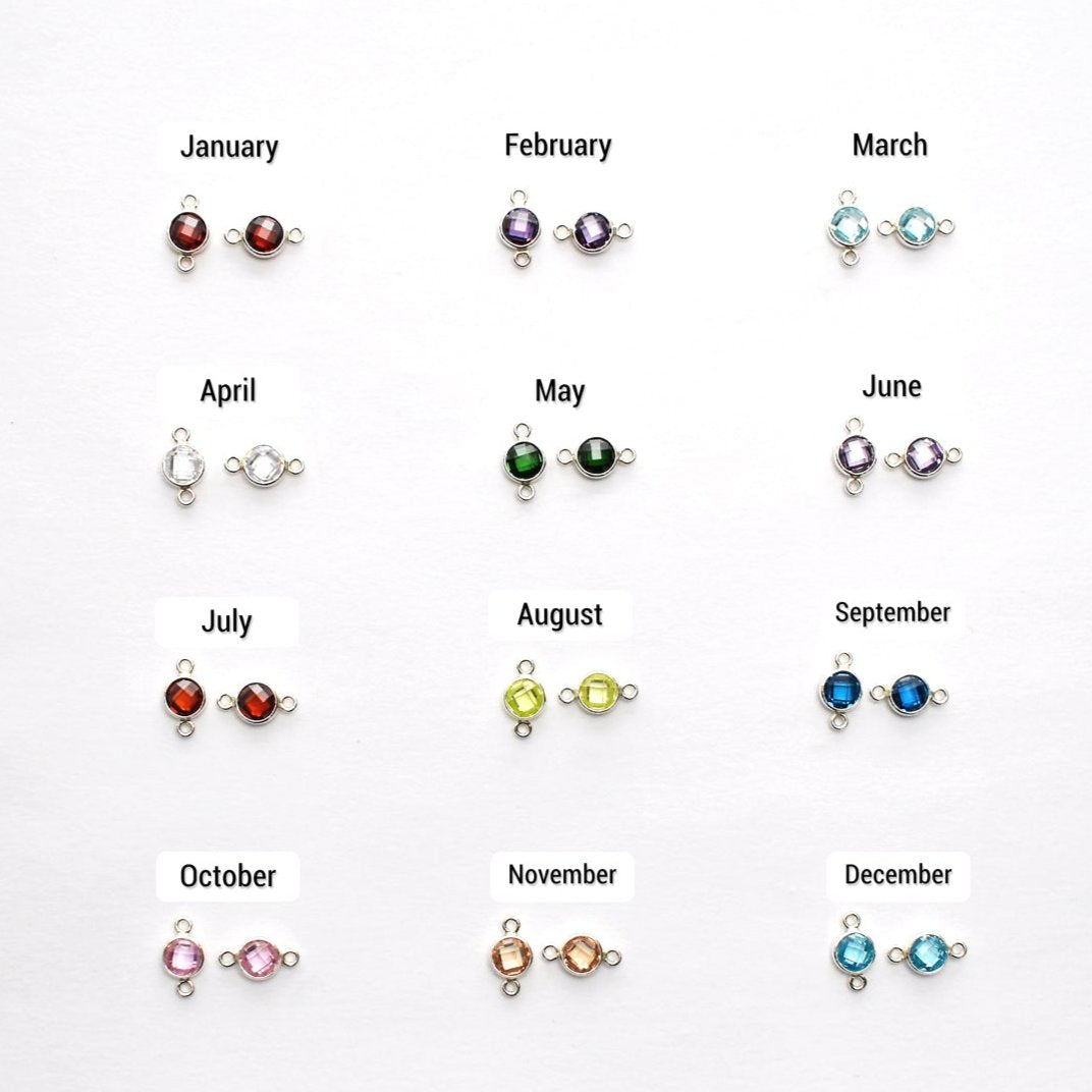 Birthstone Connectors - Sterling Silver