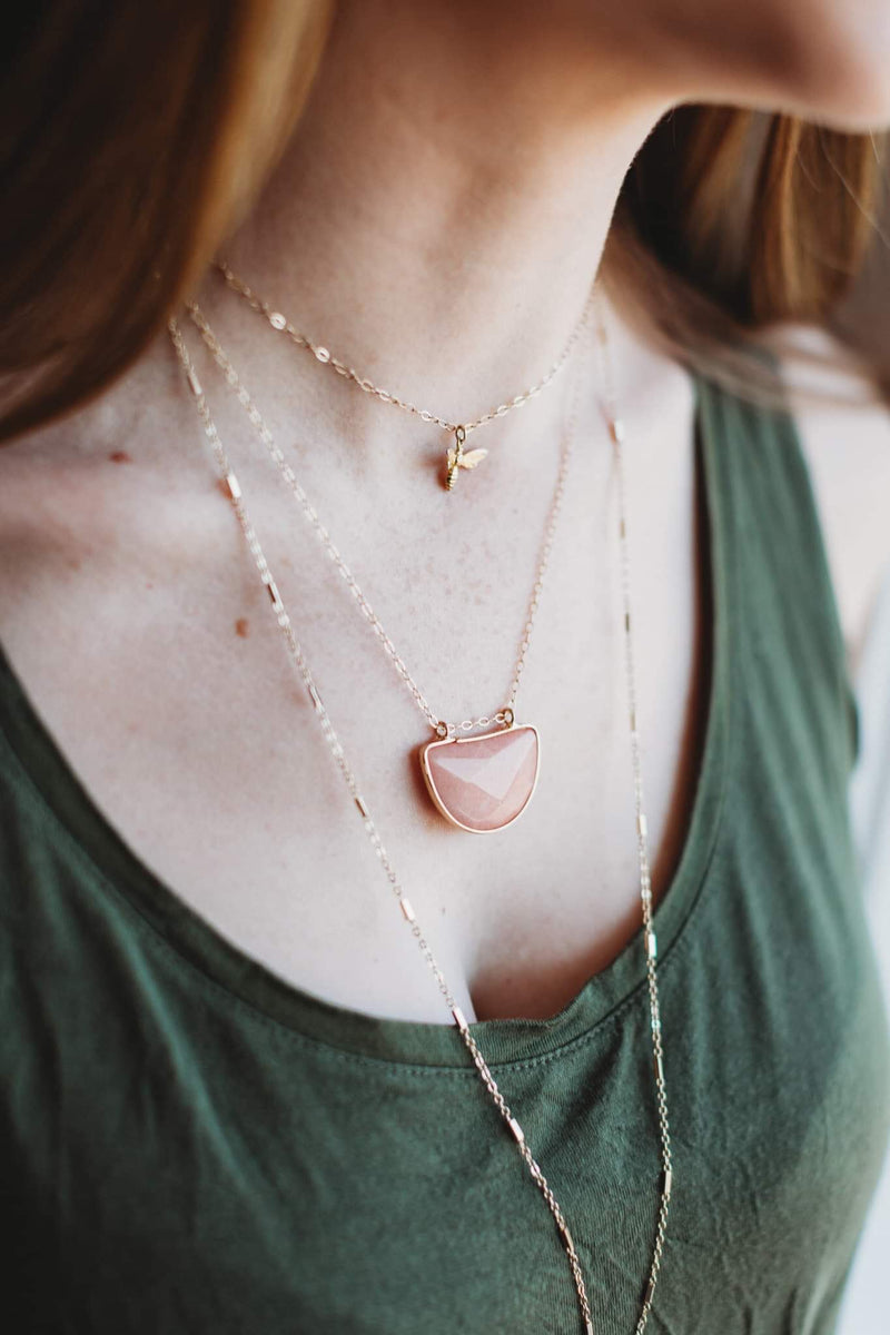 The Arc Necklace - Rose Quartz [LAST CHANCE]